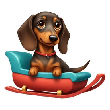 Dachshund with toboggan  sticker