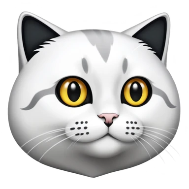 Weiße schwarze Katze spielt mit faden sticker