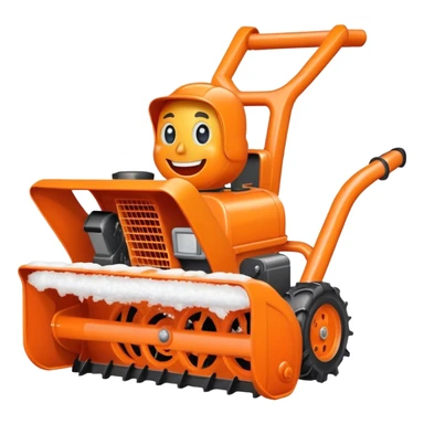 Happy Orange Snowblower cartoon character  sticker