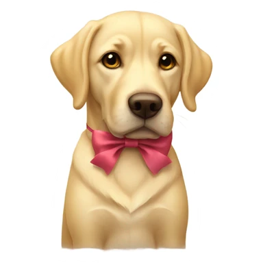 Yellow lab with a bow  sticker