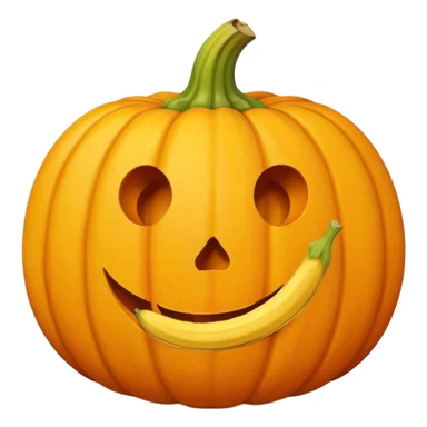 pumpkin with banana peel on top sticker