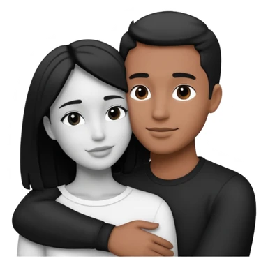 Black and white style filter couple sticker