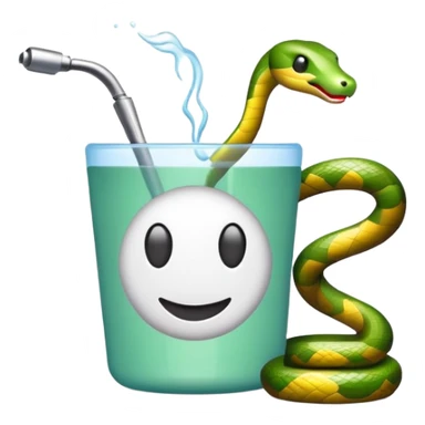 Emoji logo farmasi cawan dan ular sticker