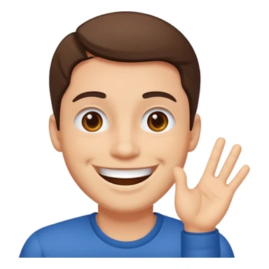 generate a emoji of man saying hii with normal skintone sticker
