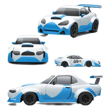 wide-body pearl-blue Cardstock Papercraft fr-s racecar sticker