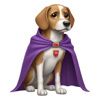 Dog wearing cape and shoes sticker