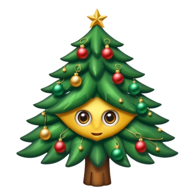 CREA UNA IMAGEN DE UN ARBOL DE NAVIDAD CON OJOS Y BOCA sticker