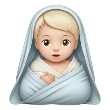 newborn white baby girl in a swaddle sticker