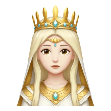 Min, The Noble One from Gods and Goddesses with white outfit, gold headdress sticker