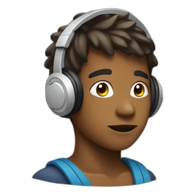 streaming boy with headphones sticker