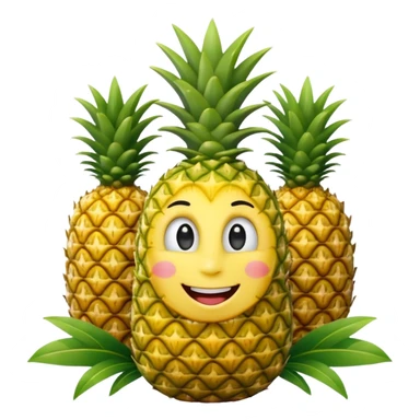 olympic rings in front of a smiling pineapple wearing a gold medal sticker