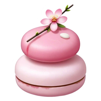 Round dango with Sakura flower no face sticker