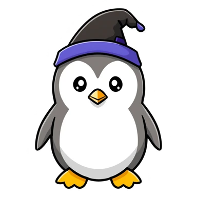 A penguin wizard sticker