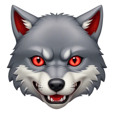 Evil Aggressive Grey Wolf with red eyes sticker