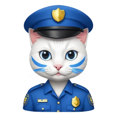 white cat police sticker