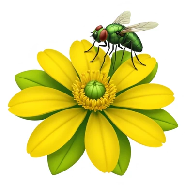 
fly on flower sticker