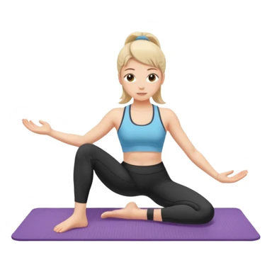 girl doing pilates on mat sticker
