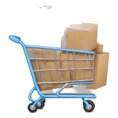 2D grocery cart full of boxes sticker
