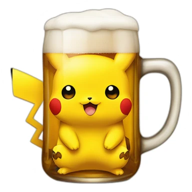 Pikachu qui boit une biere sticker