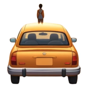 A parked car rests on the side of a long with a person outside , empty road stretching toward a golden sunset. The sky glows with warm colors, and the landscape ahead feels open, peaceful, and full of promise. love  sticker