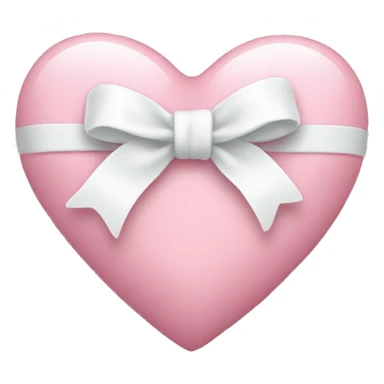 light pink heart with a small white bow on the front sticker