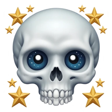 Skull with big stars in the eyes covering the eye section  sticker