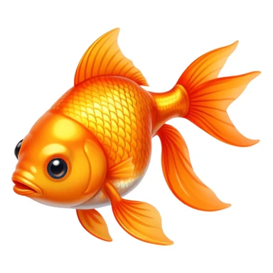 A small goldfish with a shiny tail.	 sticker