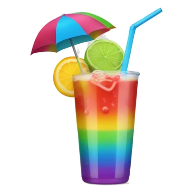 Colorful drink with straw and umbrella sticker
