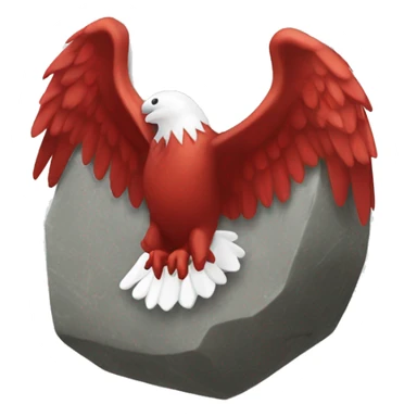 magic stone red with white eagle sticker