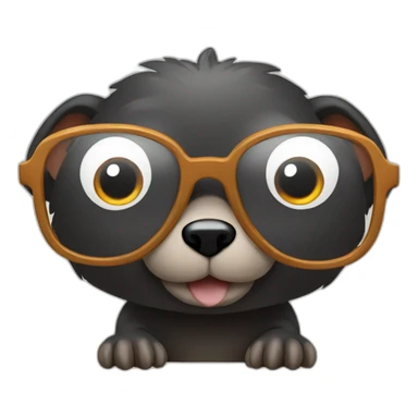 mole in glasses with raised paws sticker