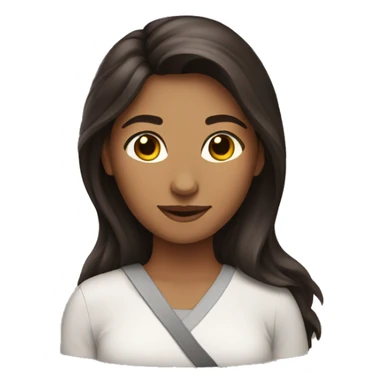 woman long dark brown hair hug bengal  sticker