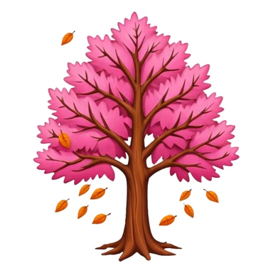 sweet pink autumn tree sticker