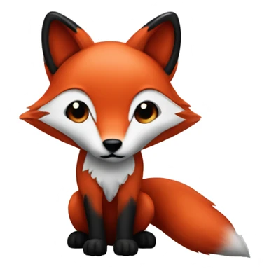 Red and black fox with 3 tails sticker