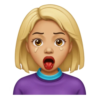 Light skin woman gagging sticker