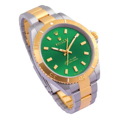 3D style Rolex watch, angled view, metallic shine, luxury brand feel, no text sticker