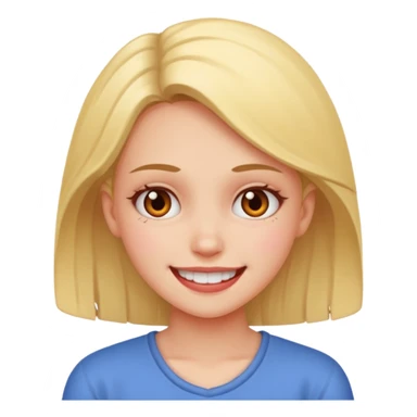 Girl painful smile sticker