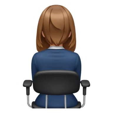 Woman Back of head sitting on an office chair sticker