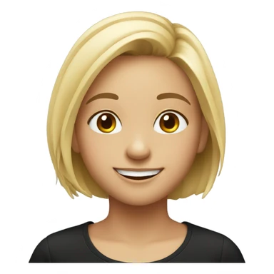 smiling girl in black shirt sticker