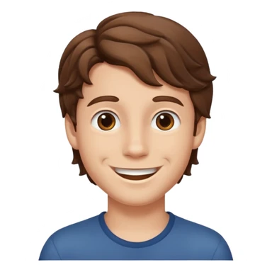 a boy with wavy brown hair sticker