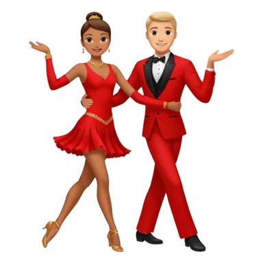 dancesport couple with red outfit sticker