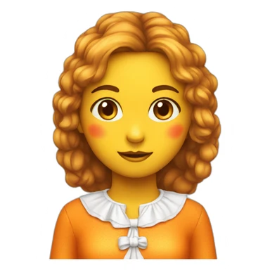 Girl costume orange fruit sticker