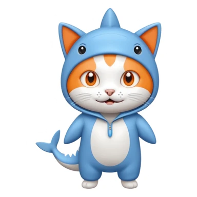 Cat in a shark onesie sticker