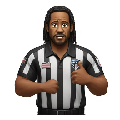 ufc referee herb dean shrugging his shoulders sticker