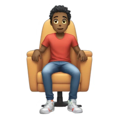 Gamer sitting at an anime chair sticker