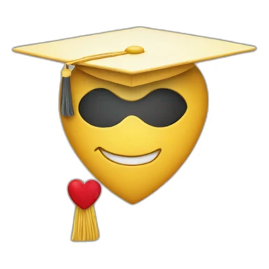 Heart wearing a mortarboard on the top left sticker