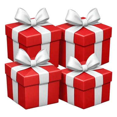 red gift boxes with white bows sticker