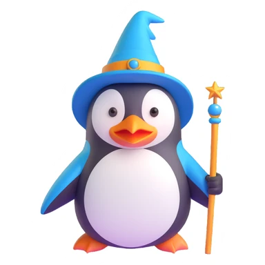 penguin wizard sticker