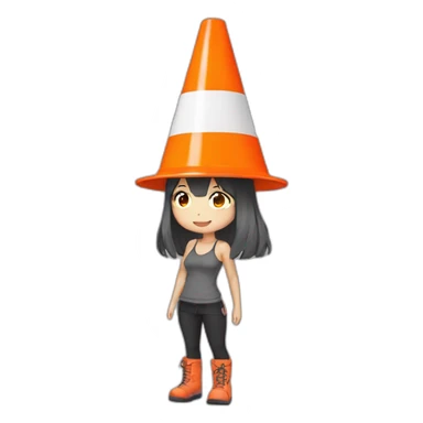 Anime girl traffic cone sticker