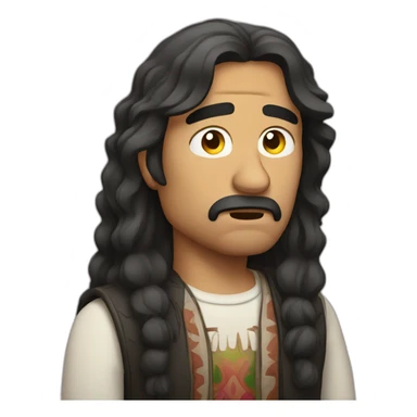 disappointed mexican man with long hair sticker