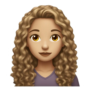 a girl with beautiful brown eyes long brown curly hair and light skinned  sticker